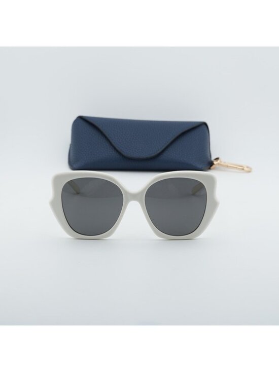 Loewe LW40133I 25A Sunglasses Ivory Butterfly Frame, Smoke Lenses